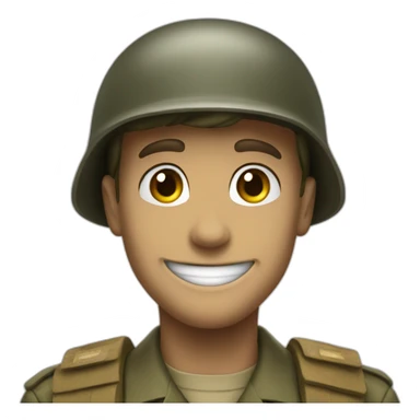 WW2 soldier smile sticker
