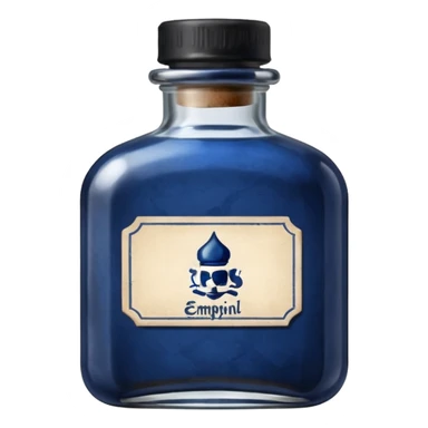 Ink bottle with label
 sticker
