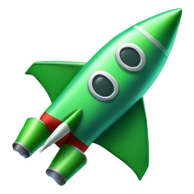 green rocket ship sticker
