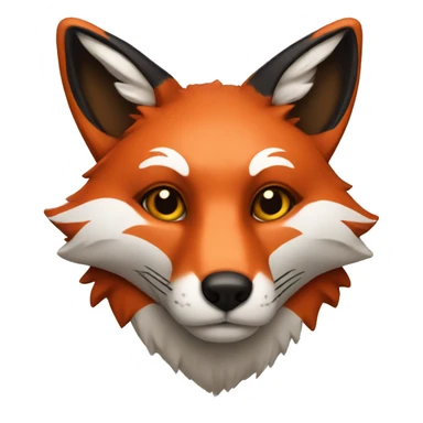 fox with red and black colors sticker