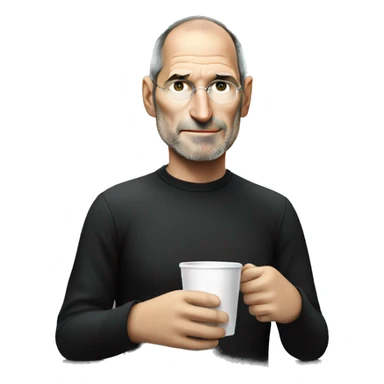 steve jobs drinking coffee sticker