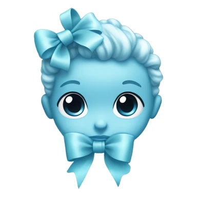 Baby blue bow sticker