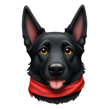 Black German Shepard with red bandana sticker