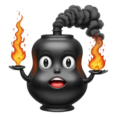 curved dolls, poisonous, black smoke emitted sticker