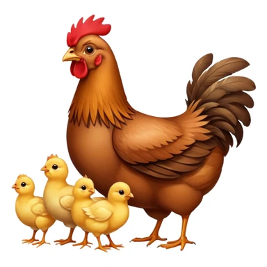 Poule avec ses poussins sticker
