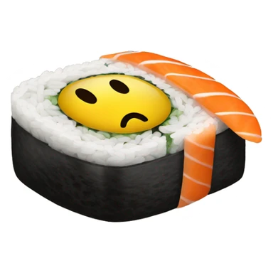 Sushi with a smiley face  sticker