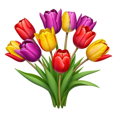 beautiful bouquet of colorful tulips sticker
