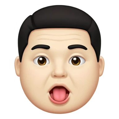 Fat teen from kosovo with flat hair with his tongue out sticker