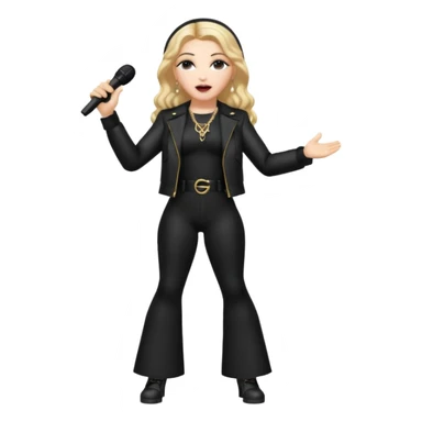 Madonna, full body, standing, singing sticker