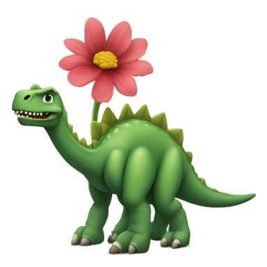 Dinosaure épuisé avec une fleure  sticker