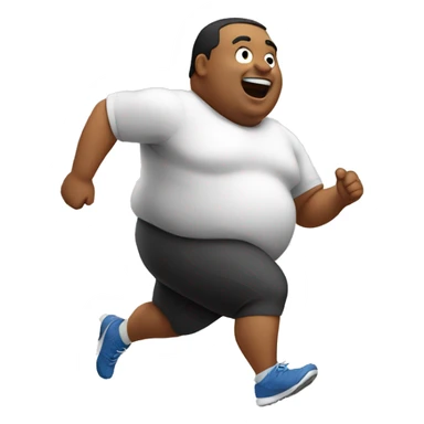 Fat man running sticker