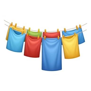 colorful laundry drying line sticker