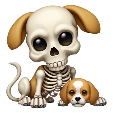 skull emoji + Dog emoji sticker