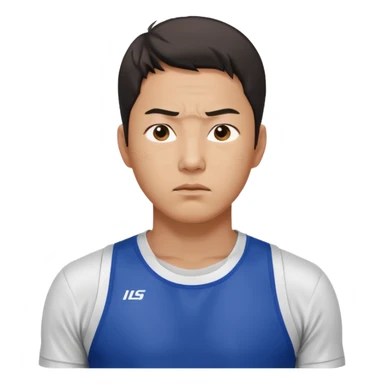 a korean guy about 30 years old, running with sportswear, sweating sticker