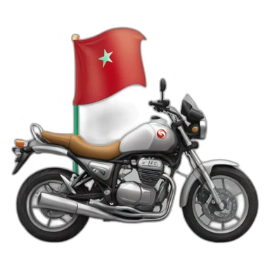 une moto avec le drapeau du Maroc derrière sticker