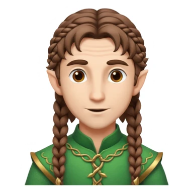 elves with braided brown  hair man sticker