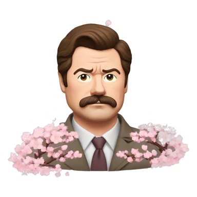 Ron Swanson cherry blossoms  sticker