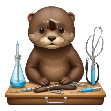 otter on a dissection table sticker