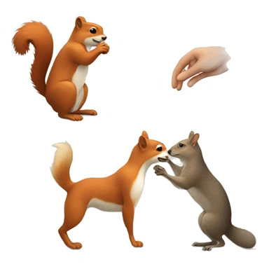 Handshake between an squirrel and a dog sticker