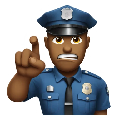 cop's emoji poinitng with a finger while being angry sticker