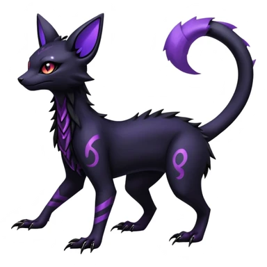 Shiny Dark Edgy Majestic Sophisticated Modern Gothic Gloomy Futuristic Salandit-Umbreon-Delcatty-Hybrid (Full body) sticker