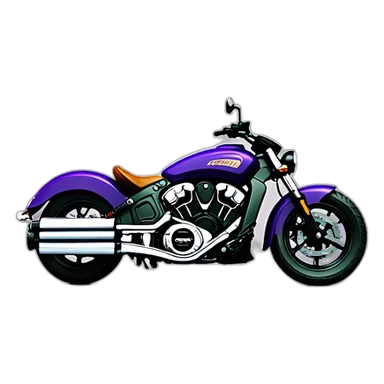 Moto Indian scout color purpurina sticker