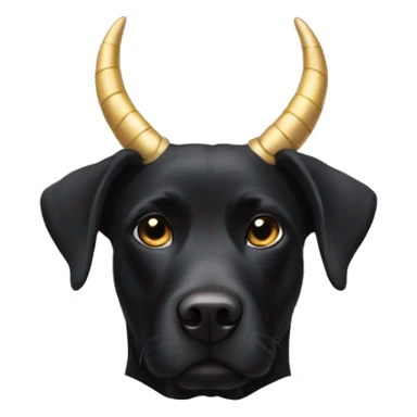 Black Labrador with Loki horns sticker