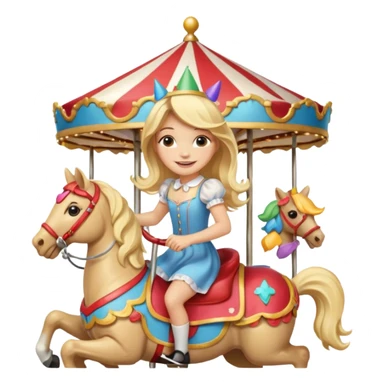 girl spinning inside of a carousel sticker