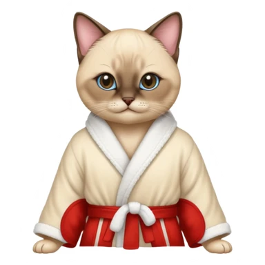 syam cat with bathrope sticker
