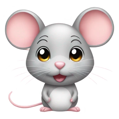 Cute mouse with glitter hearts sticker