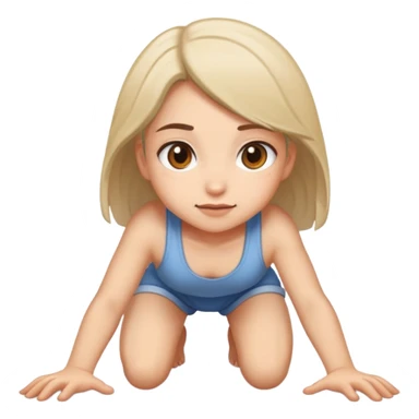 Girl crawling on the ground sticker