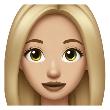 create a makeup artist girl with green eyes, light skin, oval nude nails , social media girl, with brunette medium hair sticker