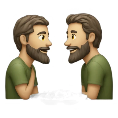 Two man with beard eat lunch sticker