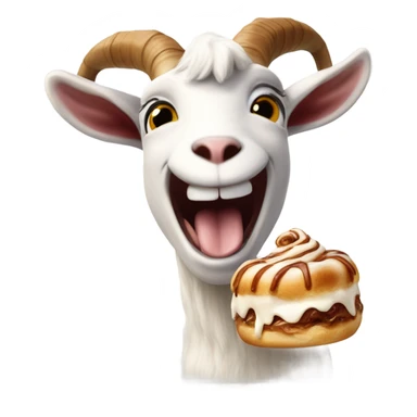 Goat eating cinnamon roll sticker