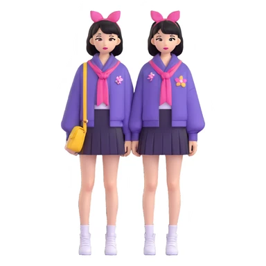 Japanese fashion model in harajuku style outfit sticker