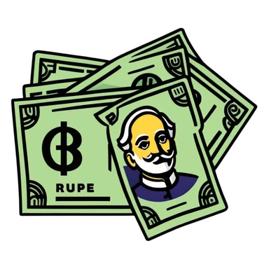 bundle of rupee currency sticker