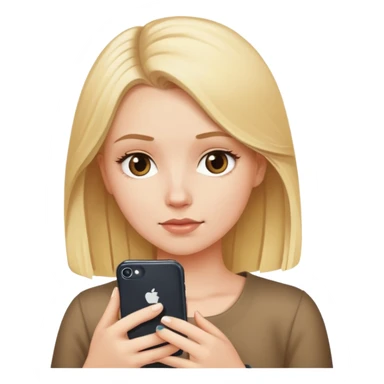 white girl with blonde hair looking at phone  sticker