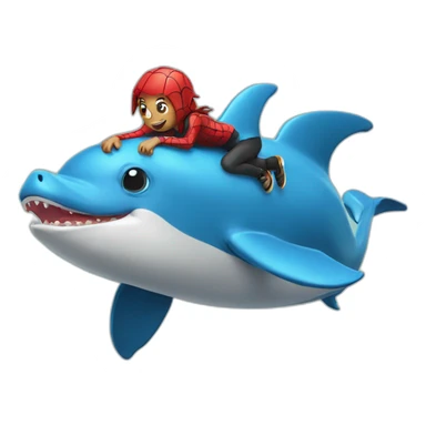 spiderpig riding a dolphin sticker
