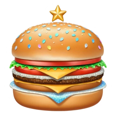 glitter white hamburguer sticker