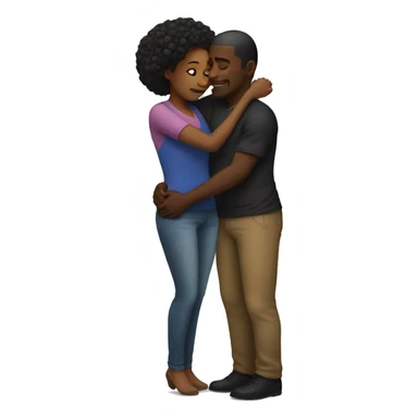 Black woman and black man hugging  sticker