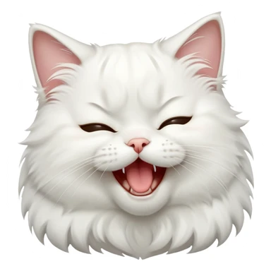 Sleepy white cat yawning sticker