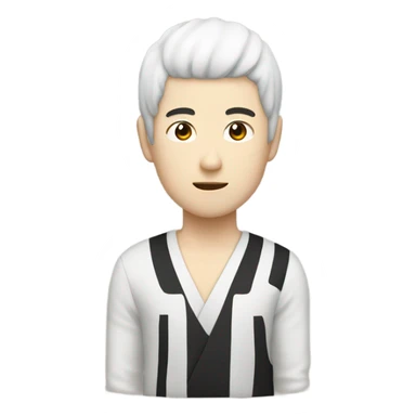 man from japan, white skin, black hair sticker