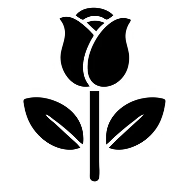 A single red rose with green leaves sticker