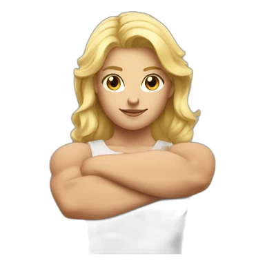 Strong muscle arm blonde girl sticker