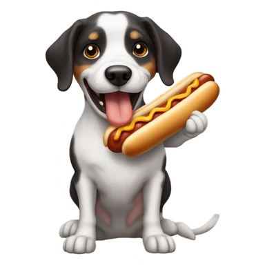 Dog eating hotdog sticker