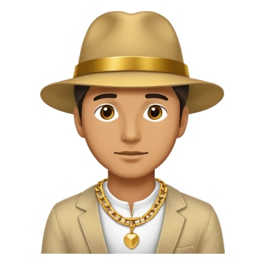 man with a stylish hat and gold chain sticker