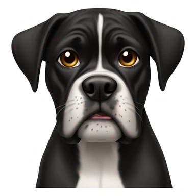 Create a black Boxer dog sticker