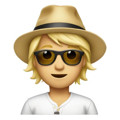 blonde boy with hat and sunglasses sticker
