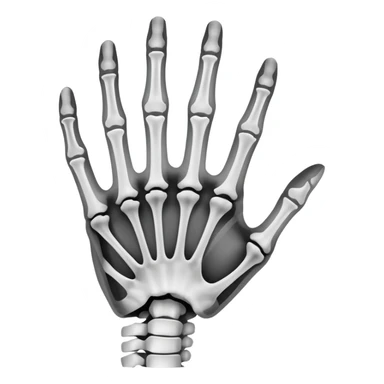 x-ray radiograph of a hand sticker
