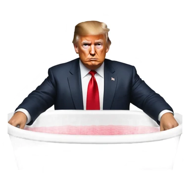 President Donald Trump wearing a suit and red tie and Jason Tatum in the bath tub sticker
